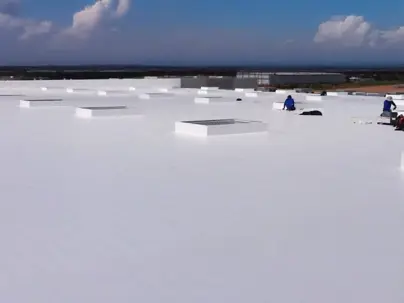 Image of flat roof and newly installed IB Roofing system