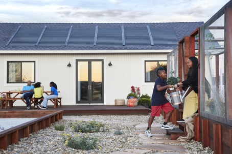 solar panels on red roof
