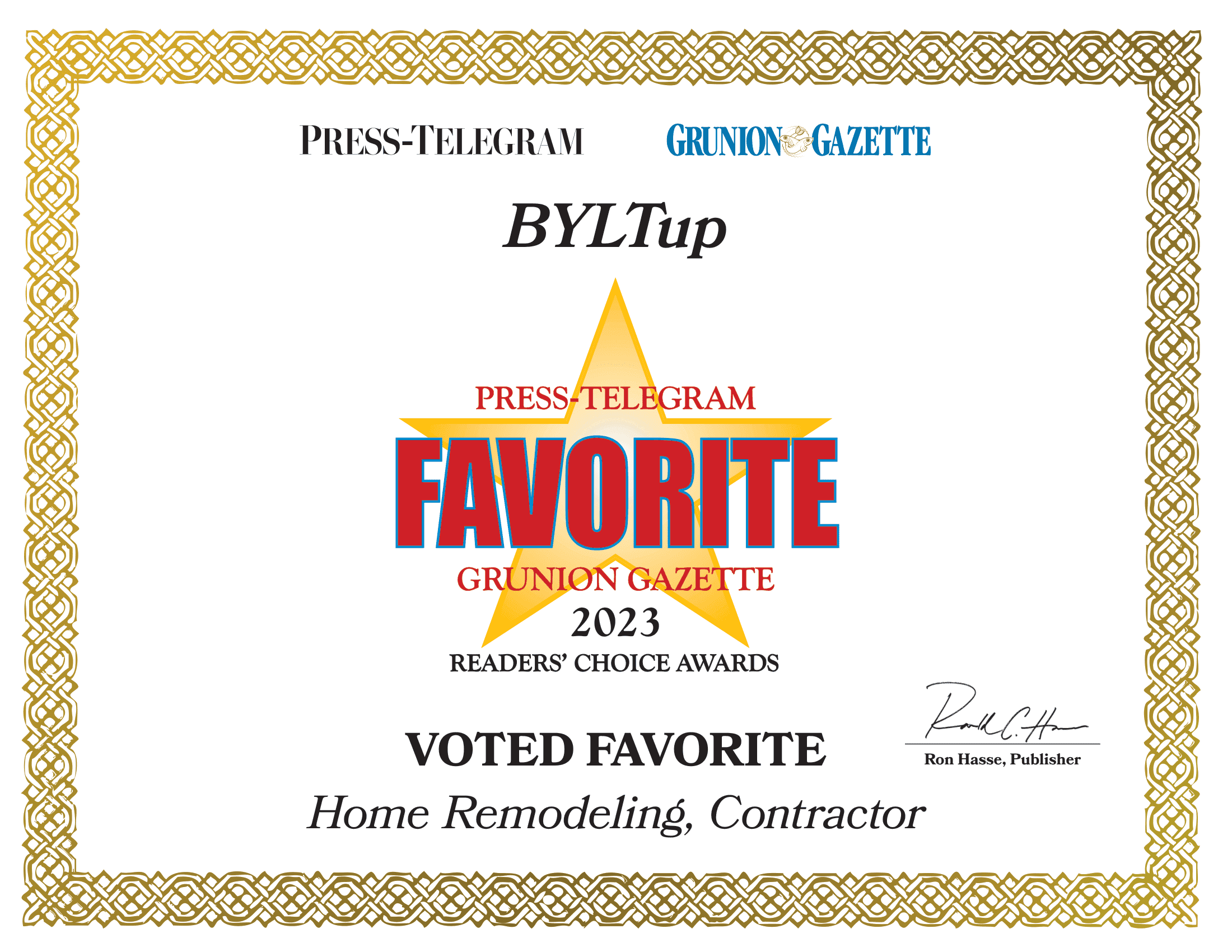 Press-Telegram Favorite Home Remodeling Contractor